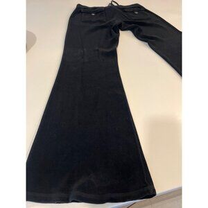 Y2K Vintage Juicy Couture Black Velour Flare Pants Low Rise Tracksuit L